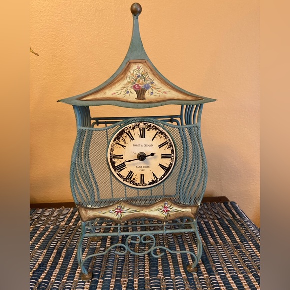 Green Metal Caged Clock - Picture 1 of 13